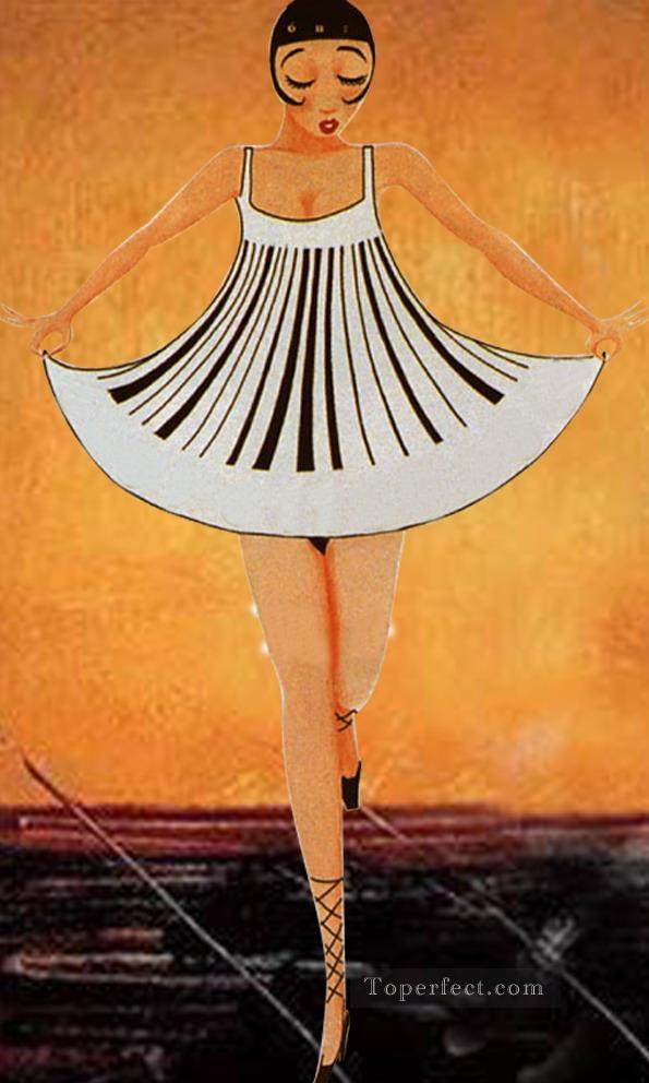 dancing girl original decorated Oil Paintings